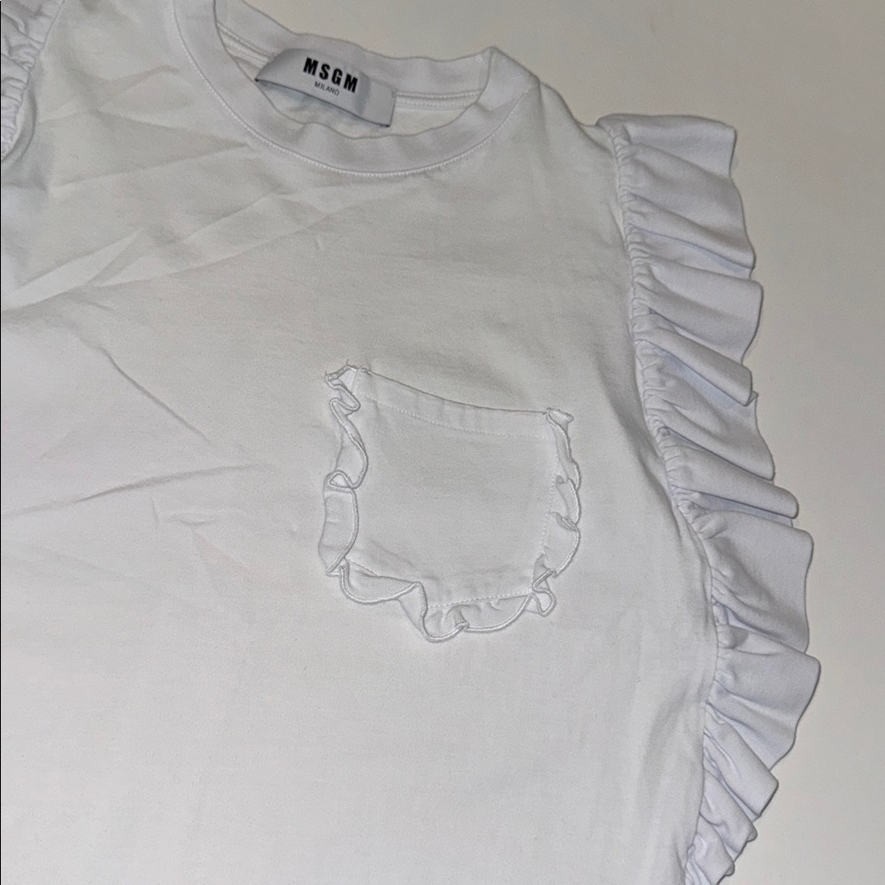 MSGM White Ruffle Top - Picture 10 of 12